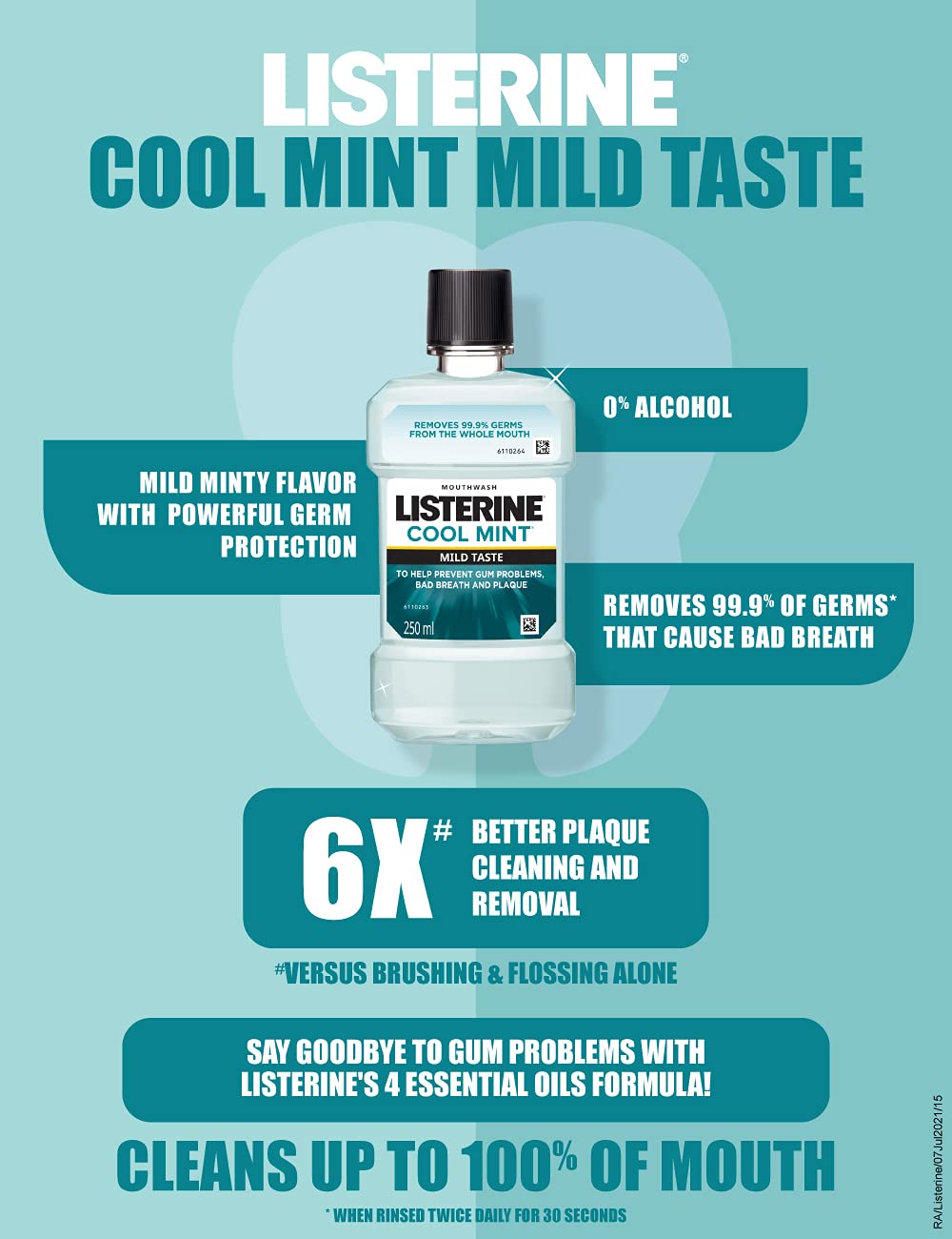 Listerine Cool Mint Mild Taste Liquid Mouthwash 250ml IDConline shop bangladeshothoba.com
