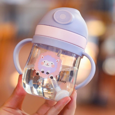 Picture of Children's Baby Training Cup Sippy Cup 250ml Pc Material Bpa Free Baby Water Bottle With Handle