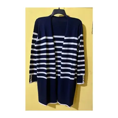 Picture of fantastic open dress cardigan with sleeve intersia