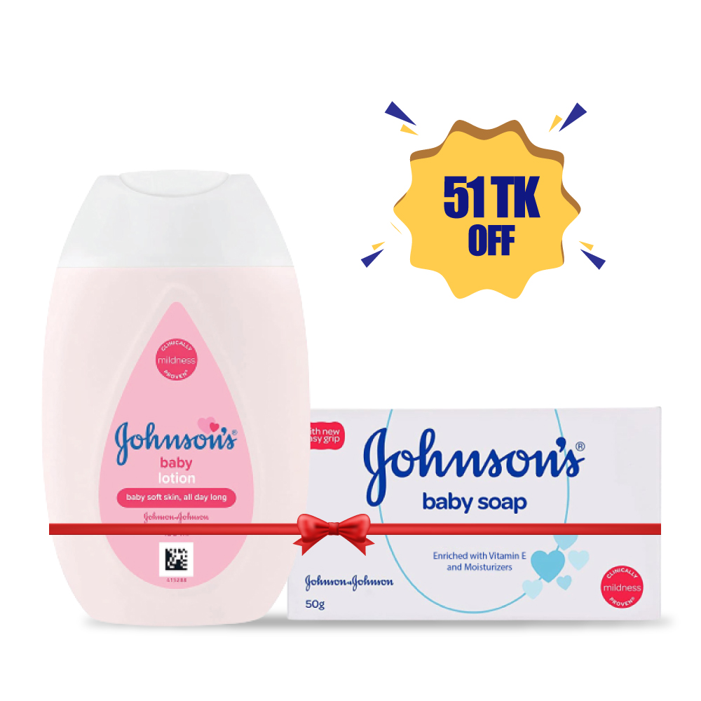 Johnson's Baby Lotion 100ml + Johnson's Baby Soap 50 gm IDConline shop bangladeshothoba.com