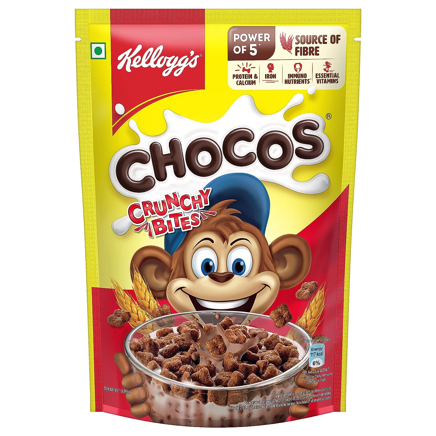 Picture of Kellogg's Chocos Crunchy Bites Chocolate Breakfast Cereal 375gm