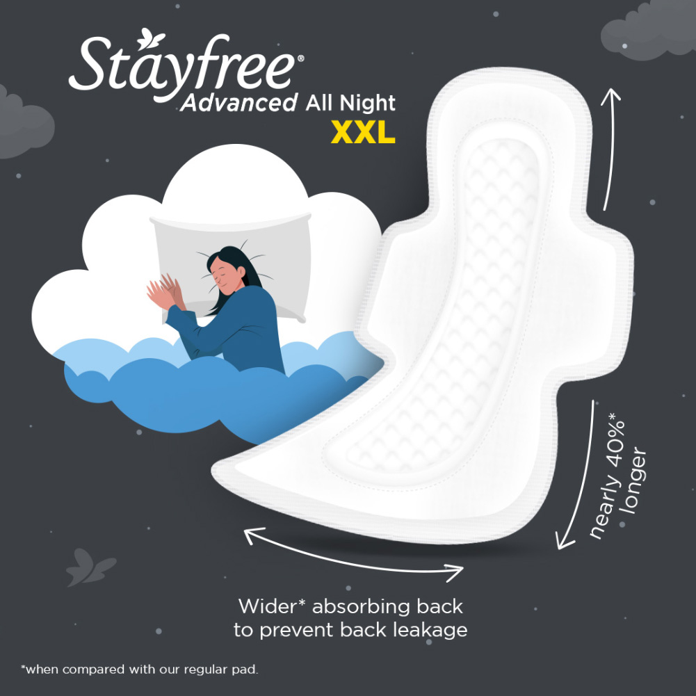 Stayfree Advanced All Nights Ultra-Soft XXL Sanitary Thin Napkins, with Wings 28 pads IDConline shop bangladeshothoba.com