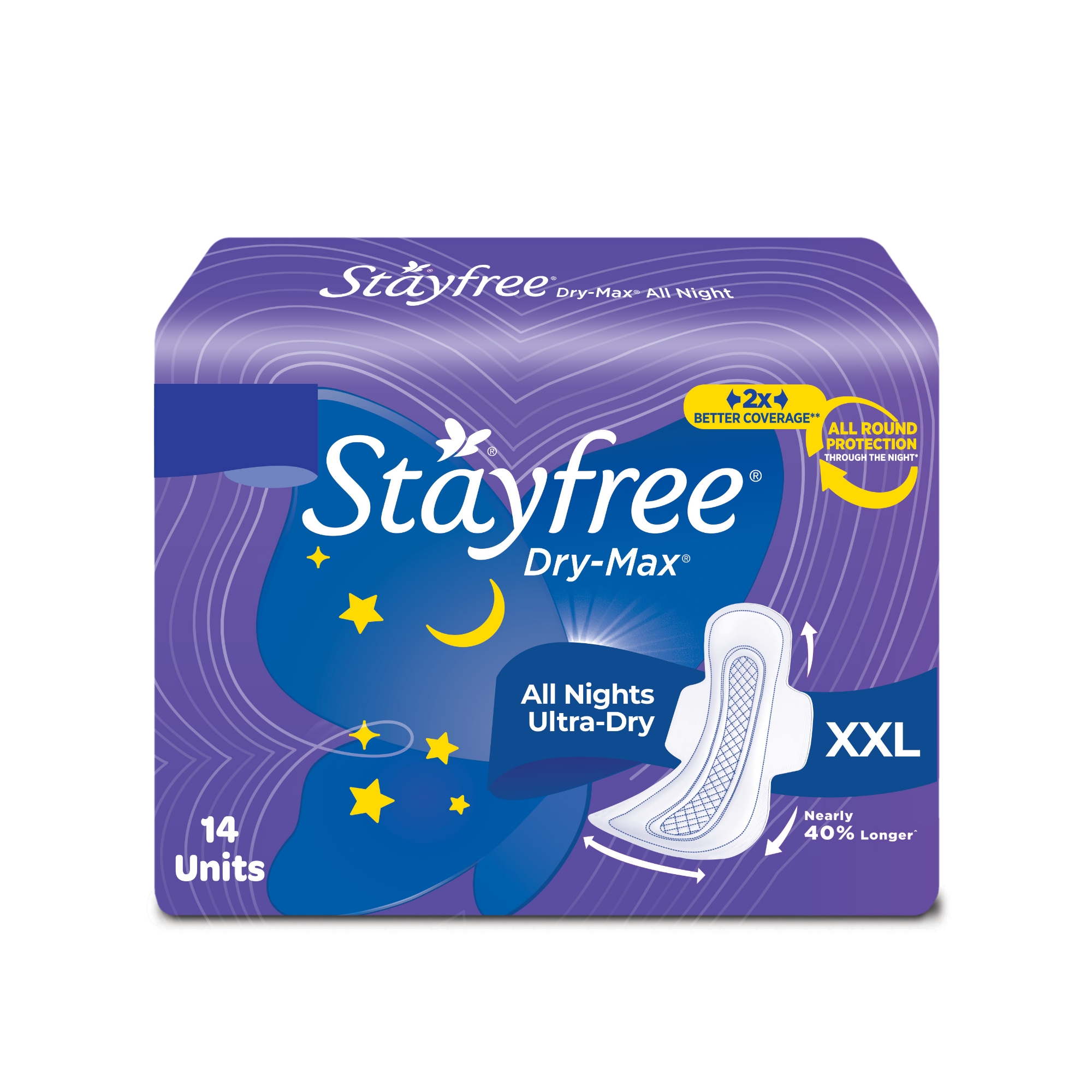 Stayfree Dry-Max All Nights XXL Thin Sanitary Napkins, with Wings 14 pads IDConline shop bangladeshothoba.com