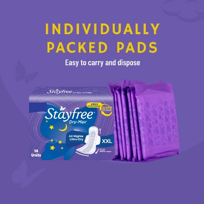 Stayfree Dry-Max All Nights XXL Thin Sanitary Napkins, with Wings 14 pads IDConline shop bangladeshothoba.com