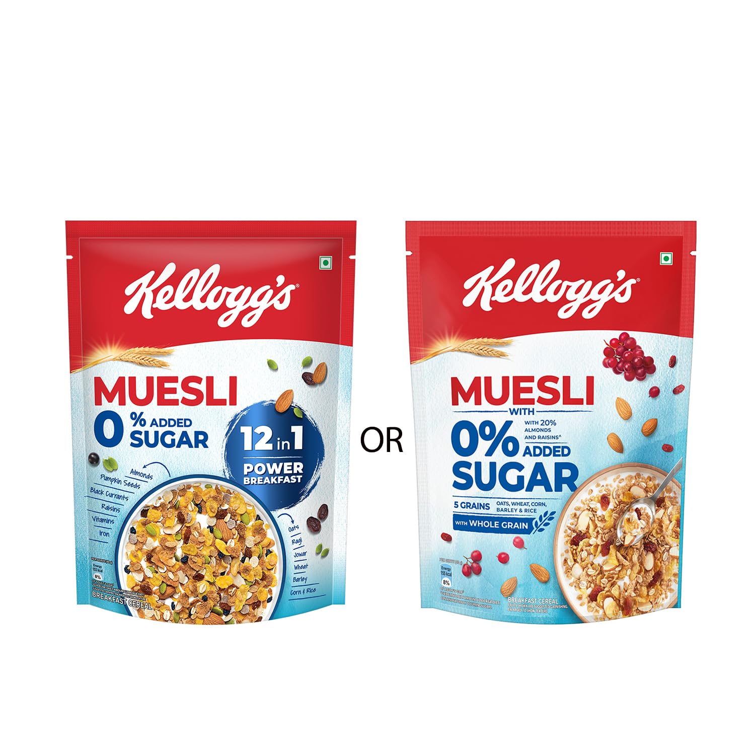 Picture of Kellogg's Muesli 0% Added Sugar Breakfast Cereal 500gm