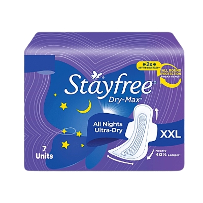 Stayfree Dry-Max All Nights XXL Thin Sanitary Napkins, with Wings 7 pads IDConline shop bangladeshothoba.com