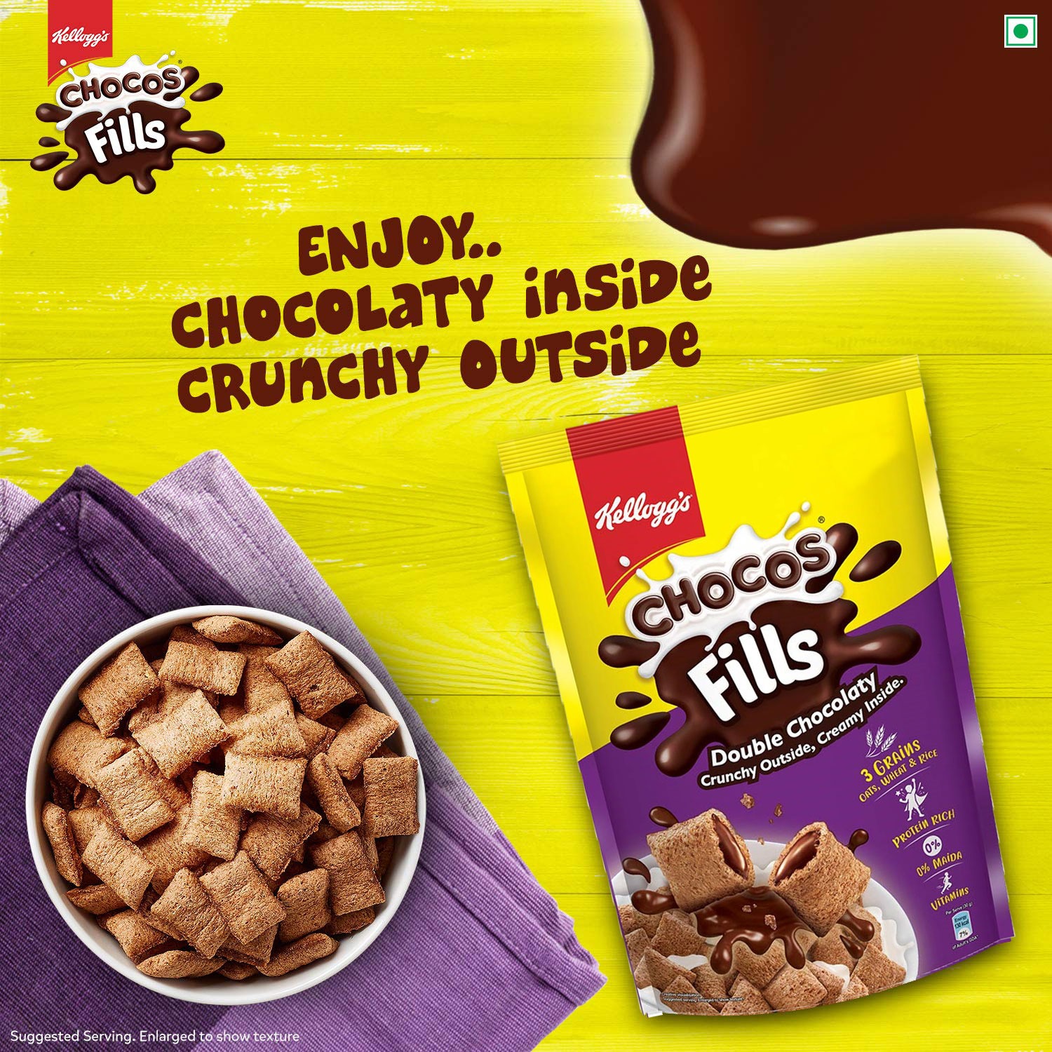 Kellogg's Chocos Fills Chocolate Breakfast Cereal 153gm IDConline shop bangladeshothoba.com