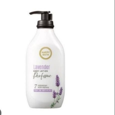 Picture of International Korean product Happy Bath Lavender Body Lotion used for male/ female - 450 ml