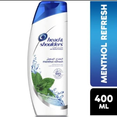Picture of International UAE product Hair care Head & shoulders MENTHOL REFRESH shampoo used for male/ female - 400 ml
