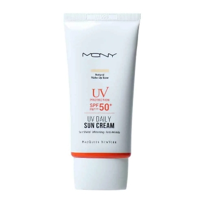 Picture of International Korean Product Skin care SUN CREAM Macqueen Newyork Natural make up base Finish sun cream SPF 50+ used for male/female - 50 gm