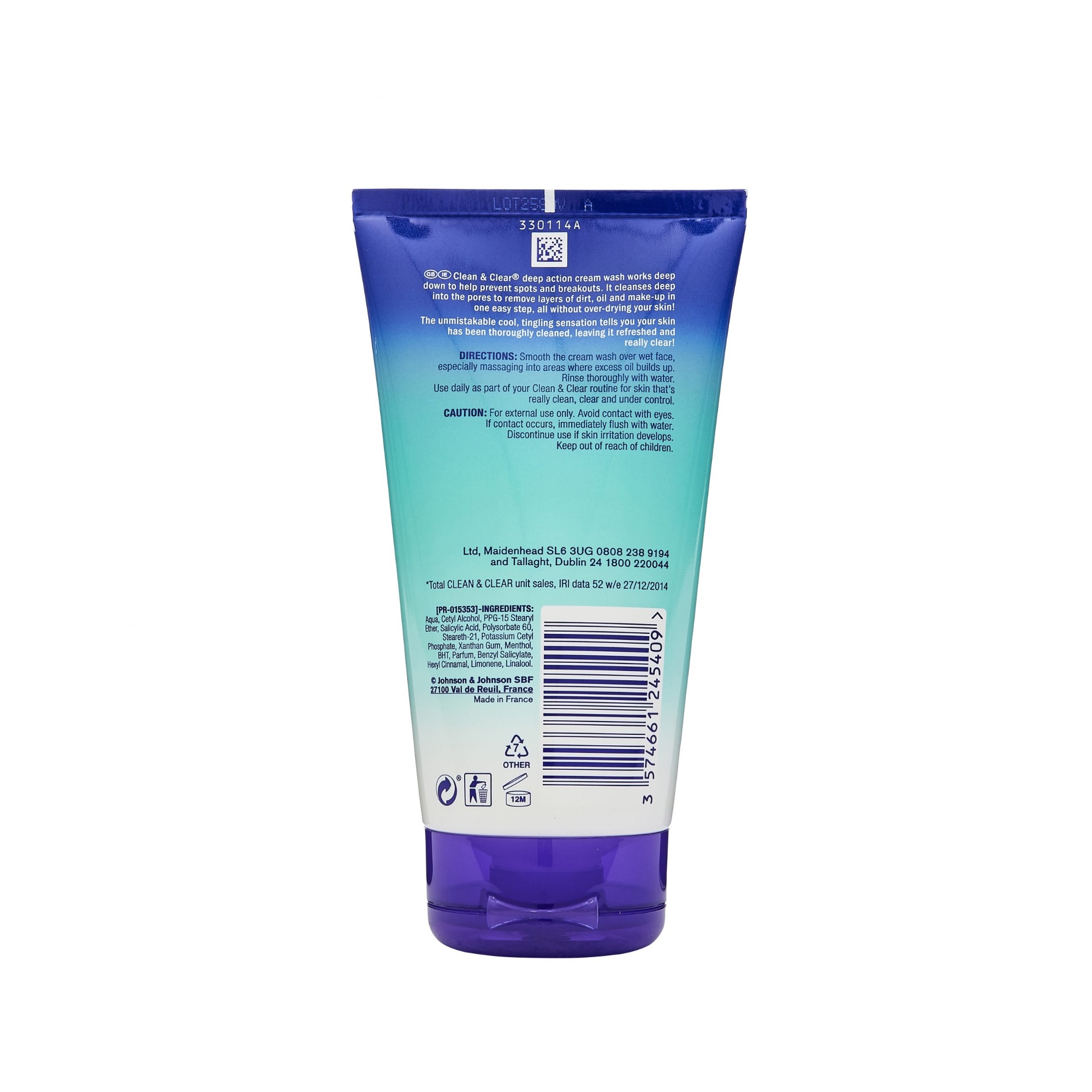 Picture of International France Product  Face, Skincare, Spot Treatments Clean & Clear Deep Action Cream Wash 150ml