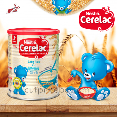 Picture of International European food item Cerelac infant cereals with milk start from 6 months (Rice) - 400 gm