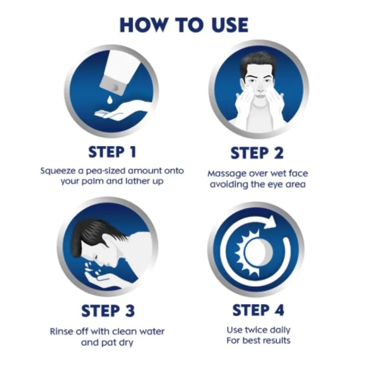 Picture of International European product skin care Nivea men Extra Bright 10X Effect face wash used for male - 100 ml