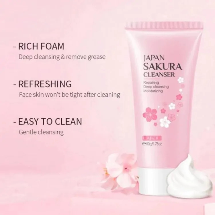 Picture of International China Product LAIKOU Japan Sakura deep cleansing Facial Foam Cleanser- 100gm