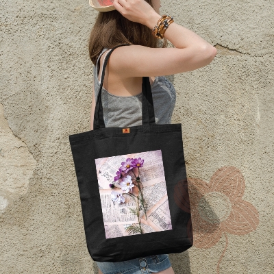 Picture of Fashionable Canvas Tote Bag with Zipper for Girls – Great for University, School, Shopping & Travel