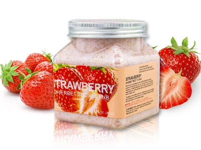 Picture of STRAWBERRY body scrub used for male female - 350 ml