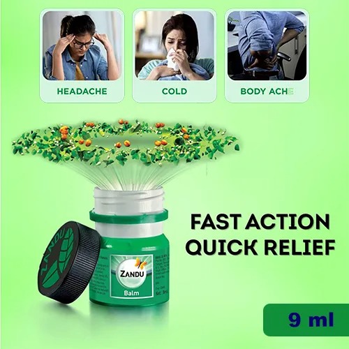 Picture of Indian product Health care Zandue Balm For headache Cold & Body pain used for male/female - 9 ml