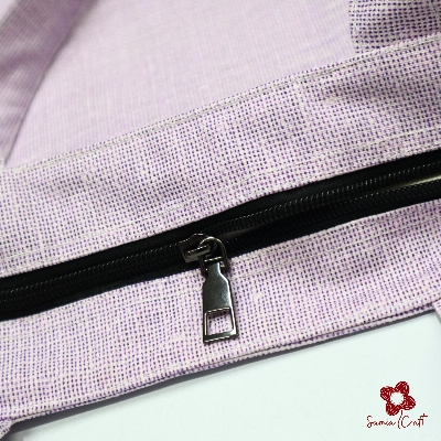 Picture of Samia Craft Artisan Crafted Trendy Canvas Tote Bag with Zipper for University and College Girls