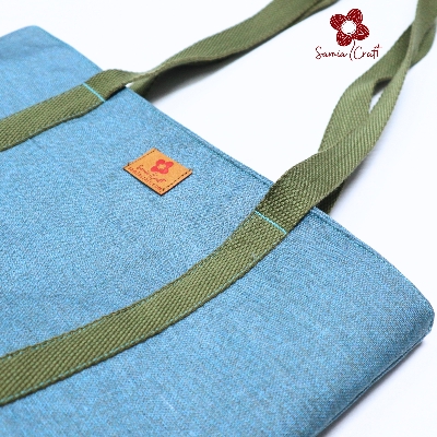 Picture of Samia Craft Eco-Friendly Everyday Canvas Trendy Small Tote Bag with Zipper & Outside Pocket – Ideal for College and University