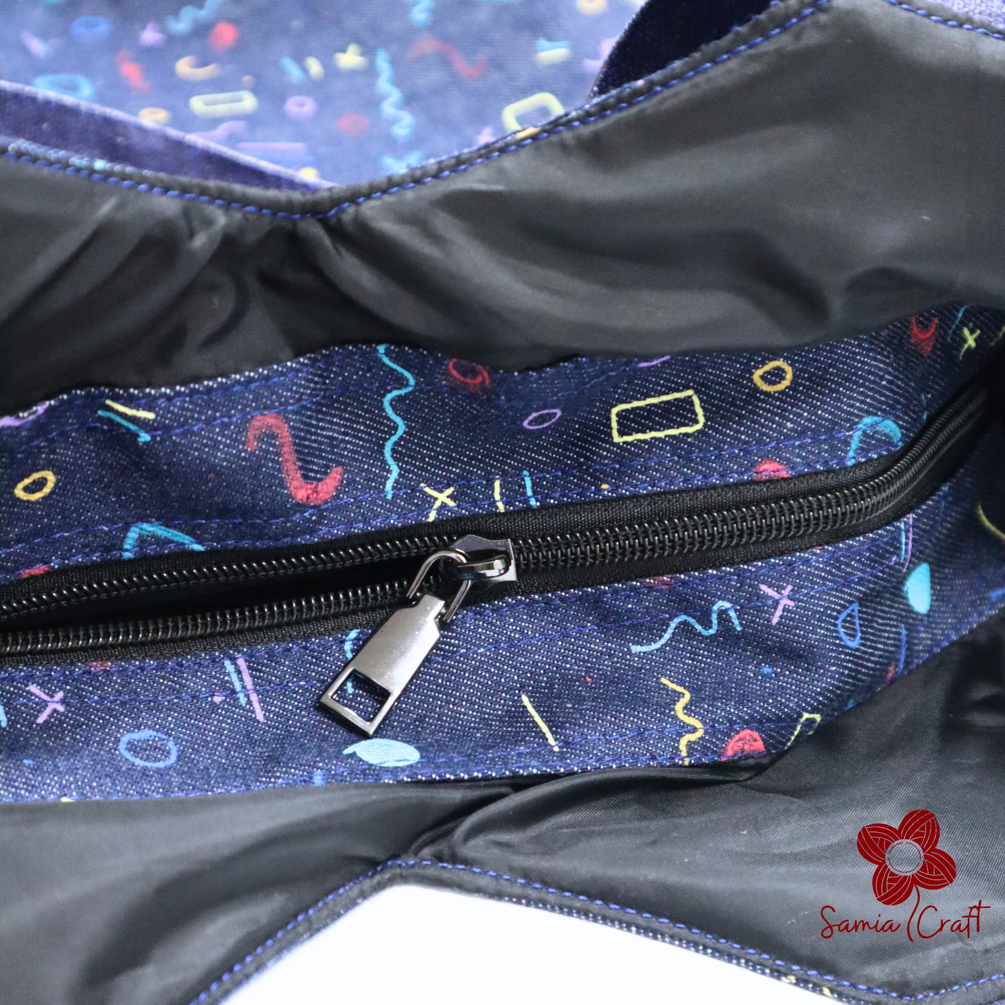 Picture of Samia Craft Modern Minimalist Carryall Women's Canvas Tote Bag with Zipper & Outside Pocket – Fashionable & Eco-Friendly