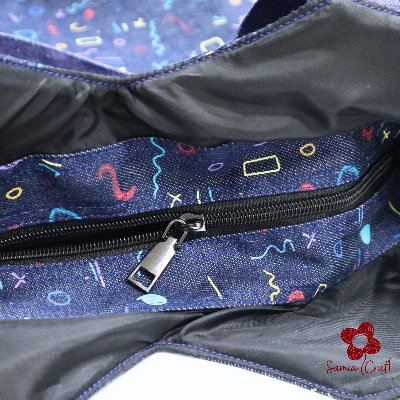 Picture of Samia Craft Modern Minimalist Carryall Women's Canvas Tote Bag with Zipper & Outside Pocket – Fashionable & Eco-Friendly