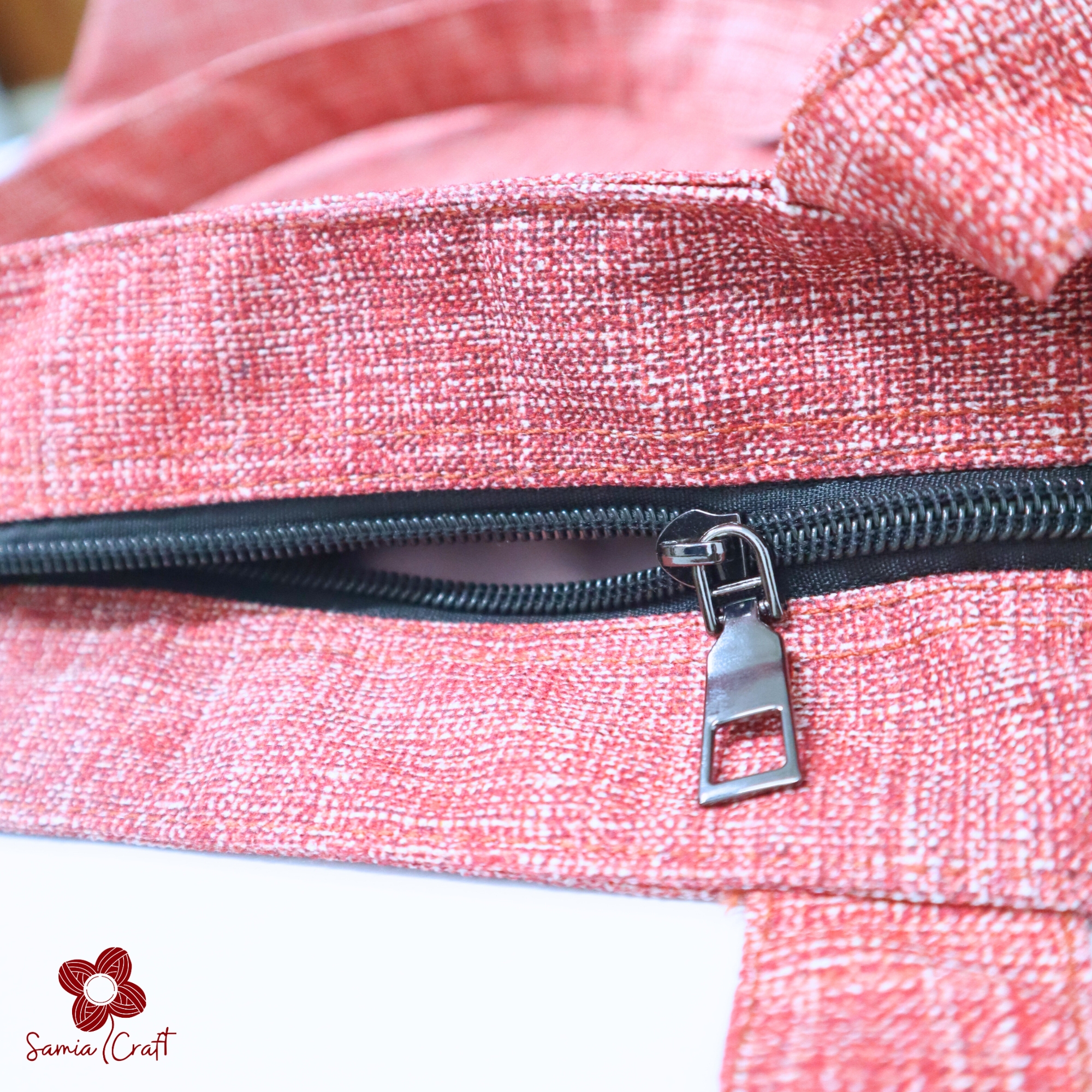 Picture of Samia Craft Designer Eco-Friendly Canvas Tote Bag with Outside Pocket & Zipper – Perfect for College and University Girls