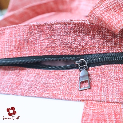 Picture of Samia Craft Designer Eco-Friendly Canvas Tote Bag with Outside Pocket & Zipper – Perfect for College and University Girls