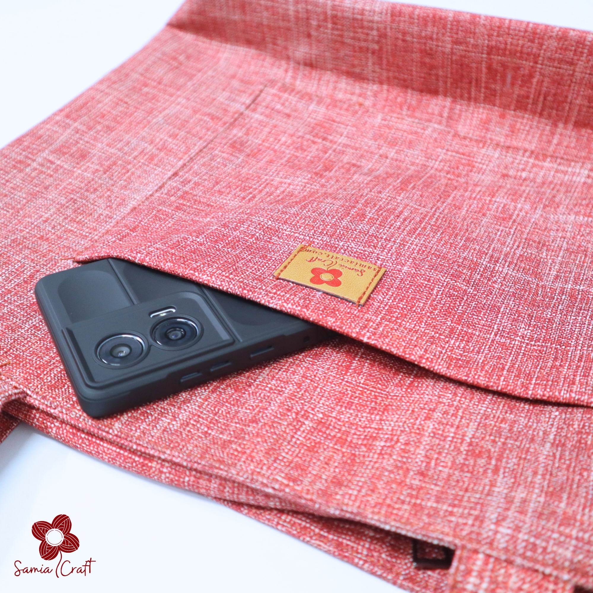 Picture of Samia Craft Designer Eco-Friendly Canvas Tote Bag with Outside Pocket & Zipper – Perfect for College and University Girls