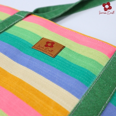 Picture of Samia Craft Unique Design Cotton Canvas Tote Bag for Girls with Zipper – Small Tote for University and Shopping