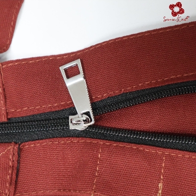 Picture of Samia Crafts 14/16 Inch Top Handle Stylish Cotton Fabric Tote Bag with Zipper - Perfect for University, College, and School