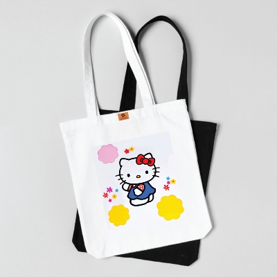 Picture of SamiaCraft Treandy Hello kitty Printed Canvas Tote Bag with Zipper – Large Capacity for University & College