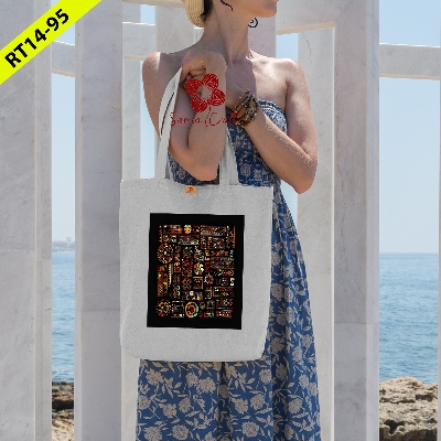 Picture of Samia Craft Aesthetic, Fashionable Women’s Charm Stylish and Eco-Friendly Canvas Tote Bag with Zipper - Suitable for School College University Students