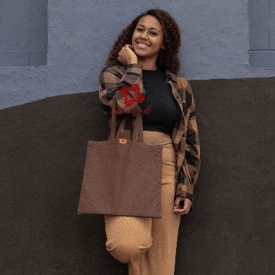 Picture of SamiaCrafts 13/14Inch Top Handle Tote Canvas Bag Coffee Color With Zipper - Simple, Plain, Solid Color Beautiful Hand and Shoulder Bag for Everyday and Daily Use