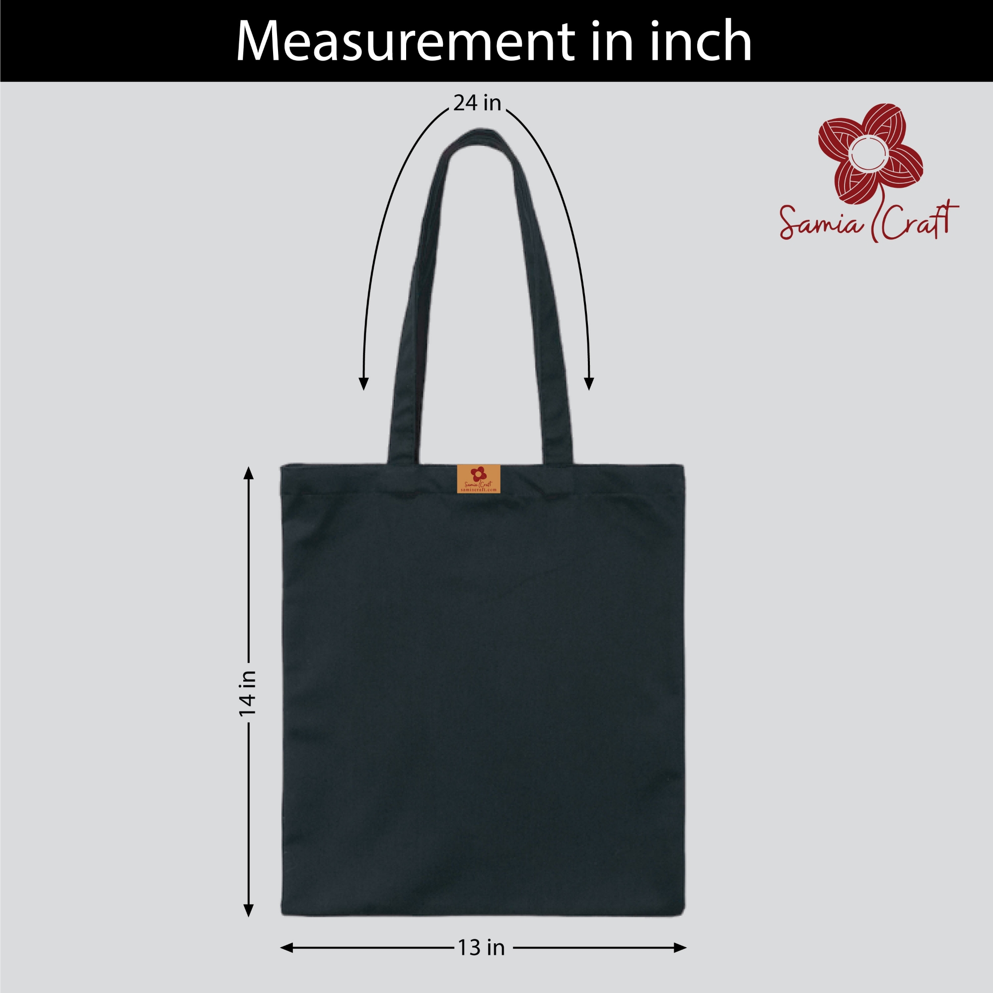 Picture of Samia Crafts 13/14Inc Fashionable Solid Coffee Color Unisex Top Handle Cotton Canvas Tote Bag with Zipper & Best Fabric for Everyday Daily Use