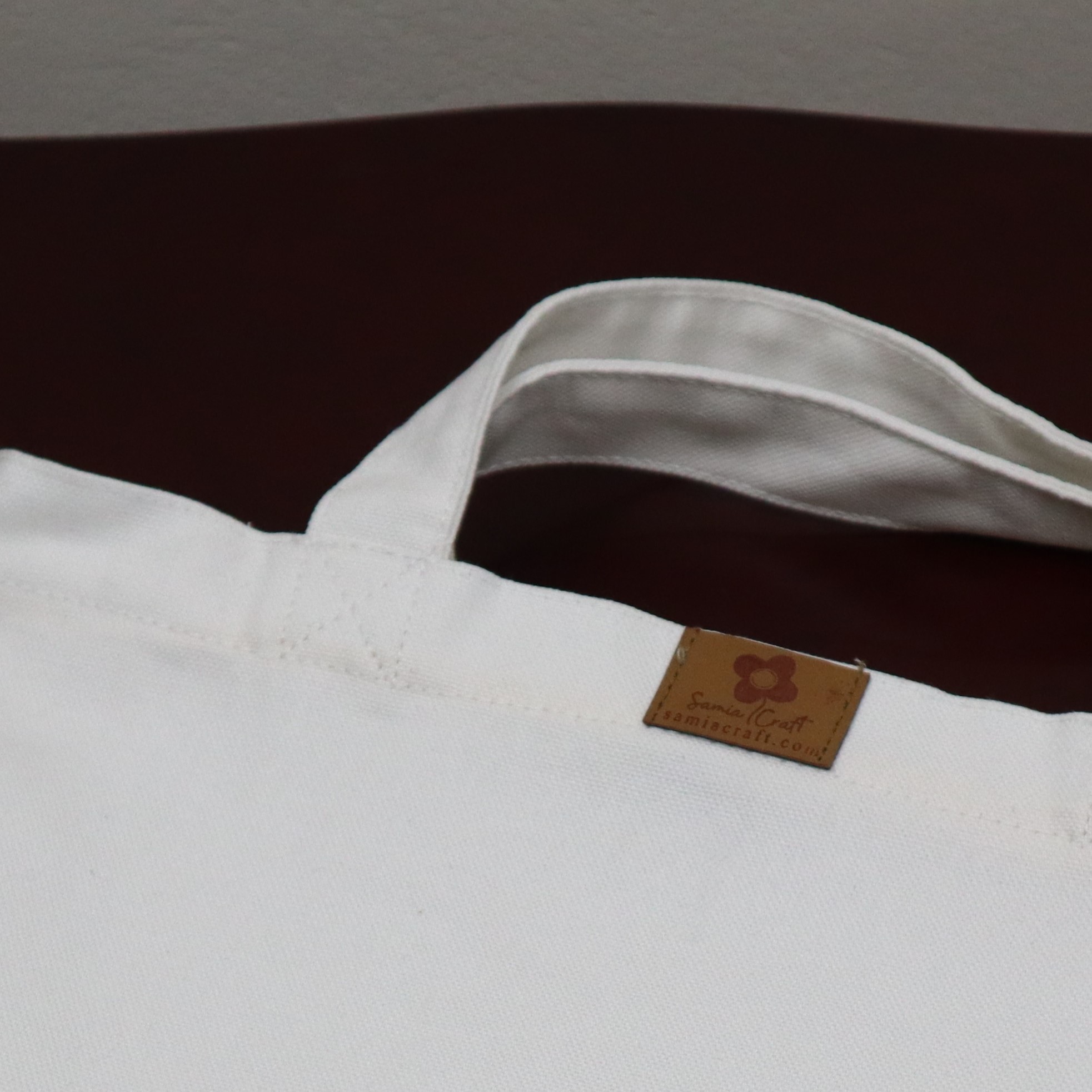 Picture of SamiaCrafts Fashionable Simple Solid White Color Hand and Shoulder without Design Canvas Tote Bag For Girls With Zipper for Everyday Daily Use