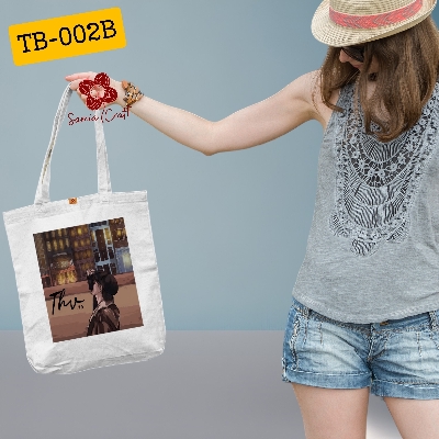 Picture of Samia Craft Anime Design Friendly Elegance Cotton Canvas Tote Bag with Zipper in Vivid Hues - for Young Anime Lover trendy  Designe For School