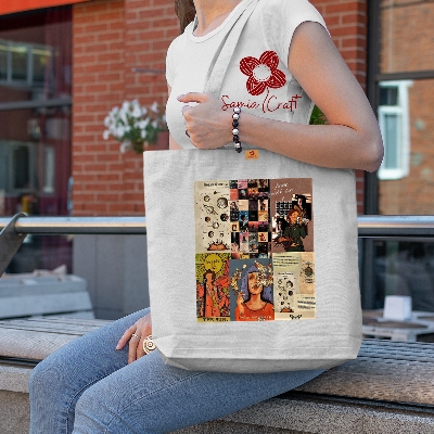 Picture of Samia Craft Friendly Elegance Cotton Canvas Tote in Vivid Hues