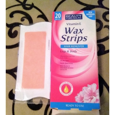 Picture of International UK product Skin care Vitamin E Wax Strips Hair Remover Legs & Body used for male/ female - 20 pcs