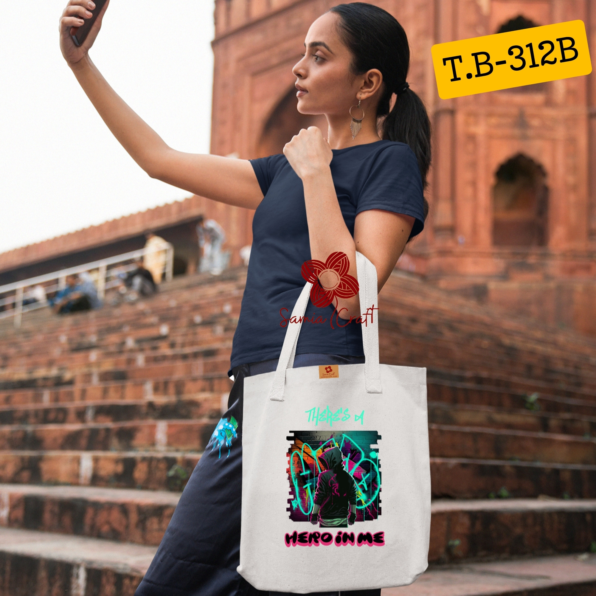 Picture of Samia Craft Canvas Connoisseur: Digital Print Tote in Rich Colors