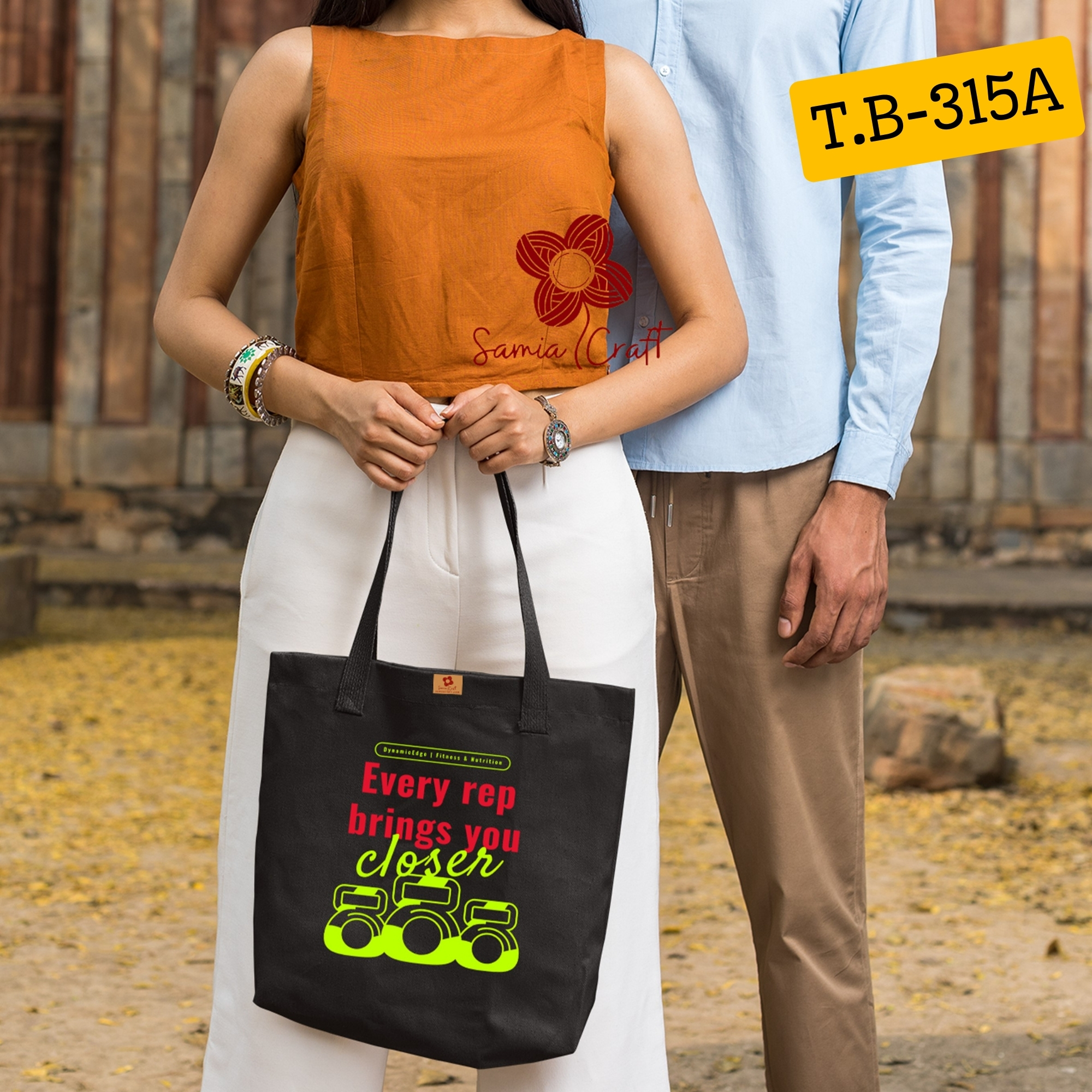 Picture of Samia Craft Colorful Canvas Carryall: Trendy Tote with Digital Flair