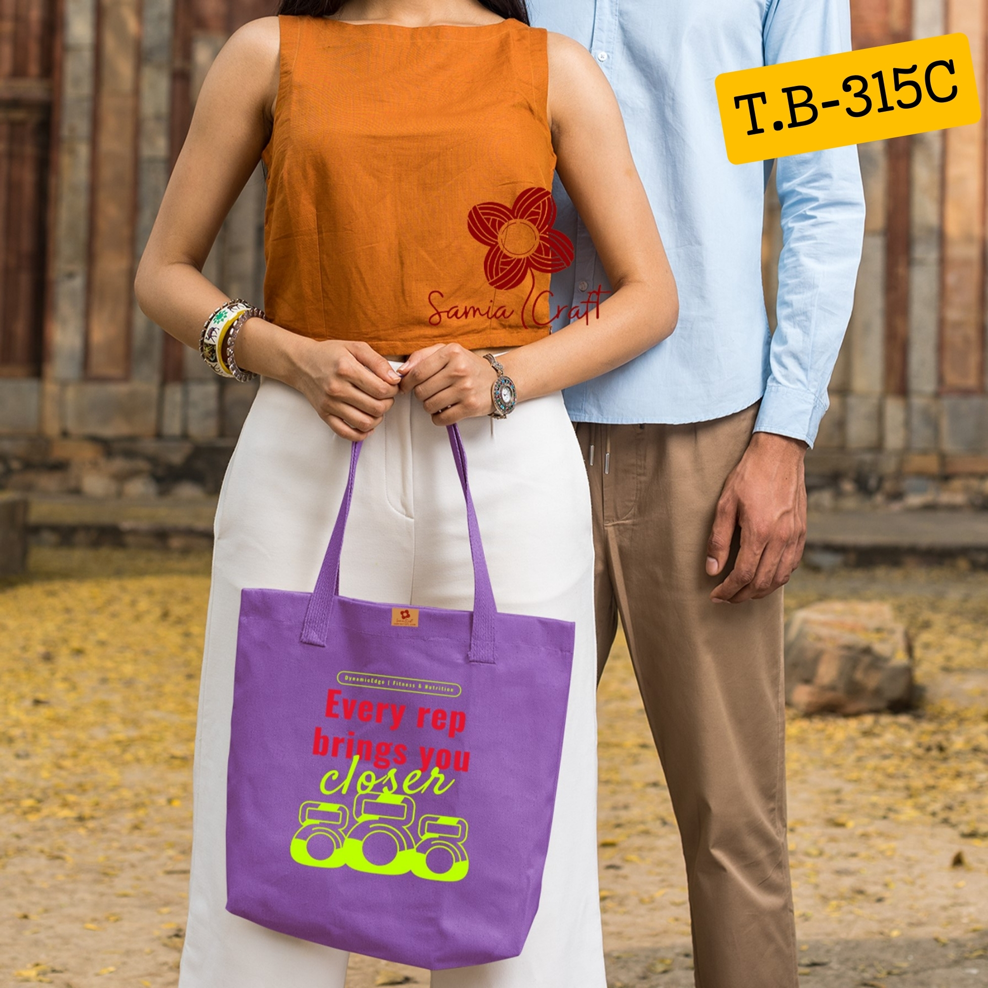 Picture of Samia Craft Colorful Canvas Carryall: Trendy Tote with Digital Flair