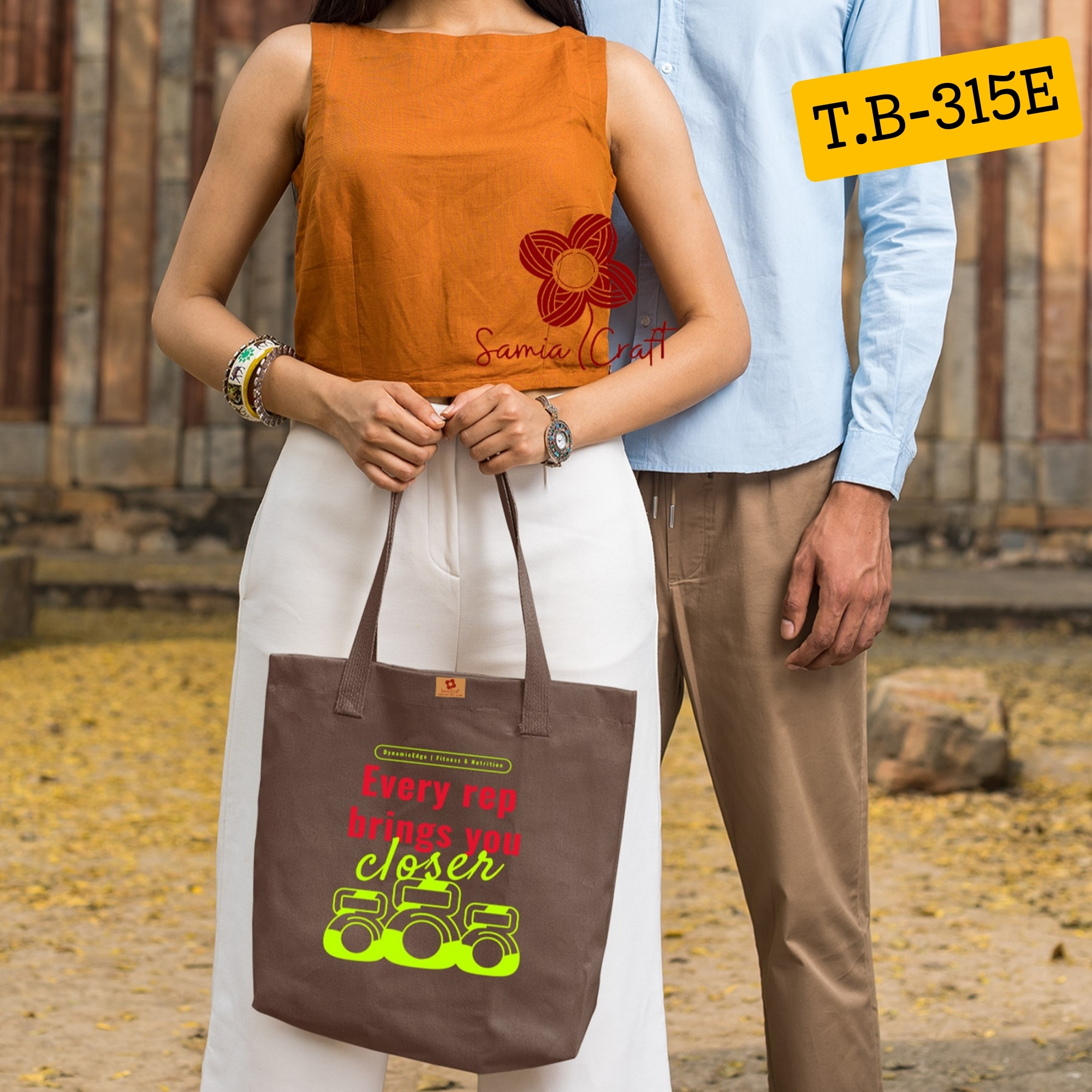 Picture of Samia Craft Colorful Canvas Carryall: Trendy Tote with Digital Flair