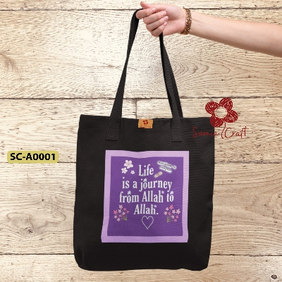 Picture of SamiaCraftsWomen Canvas Shopping Bag Students Book Bag Female Canvas Cloth Shoulder Bag Eco Handbag Tote Reusable Grocery Shopper Bags