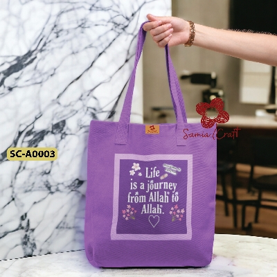 Picture of SamiaCraftsWomen Canvas Shopping Bag Students Book Bag Female Canvas Cloth Shoulder Bag Eco Handbag Tote Reusable Grocery Shopper Bags