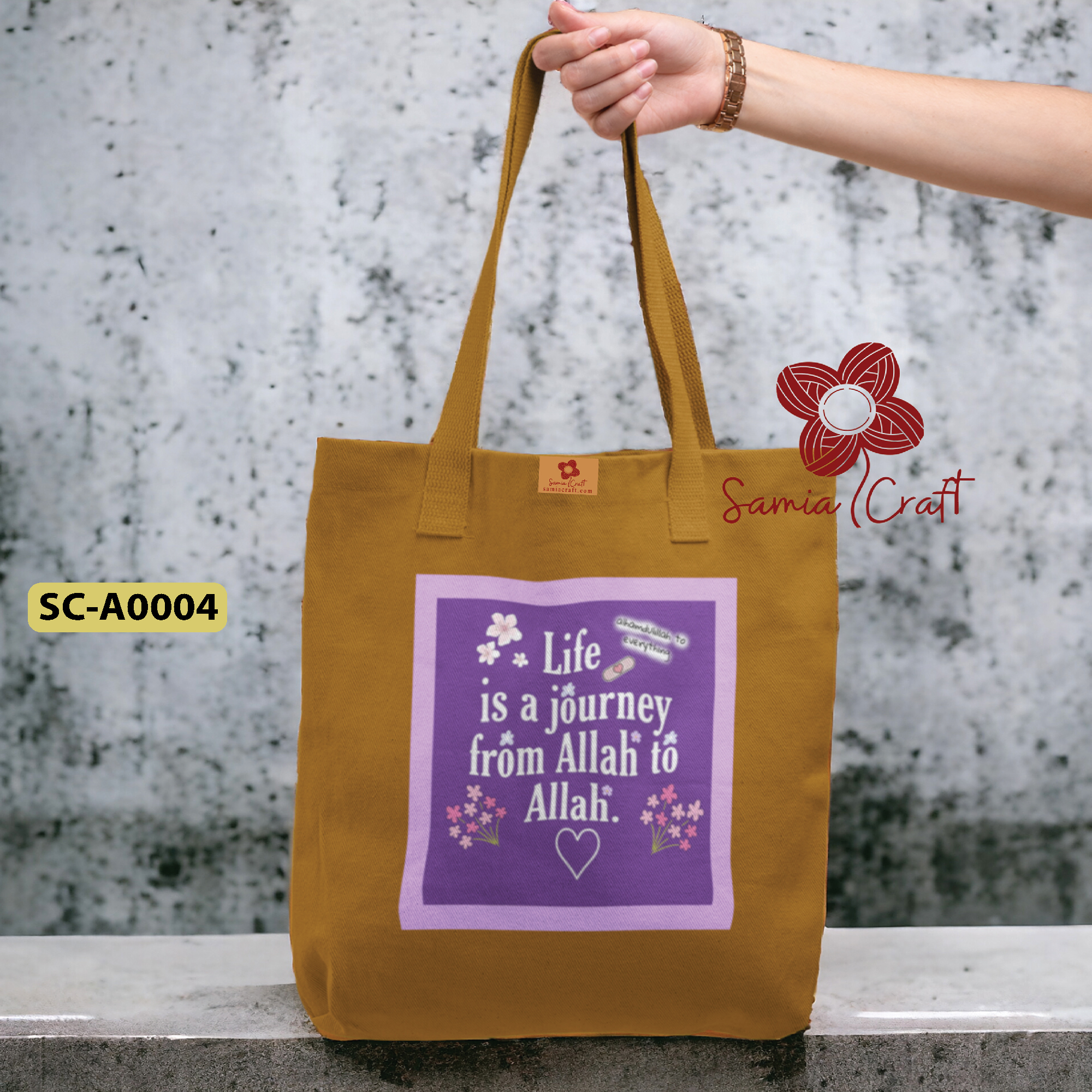 Picture of SamiaCraftsWomen Canvas Shopping Bag Students Book Bag Female Canvas Cloth Shoulder Bag Eco Handbag Tote Reusable Grocery Shopper Bags