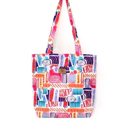 Picture of Samia Craft Colorful Stylish Fashionable Top Handle Bags for Women Watercolor Abstract Doodle Printed