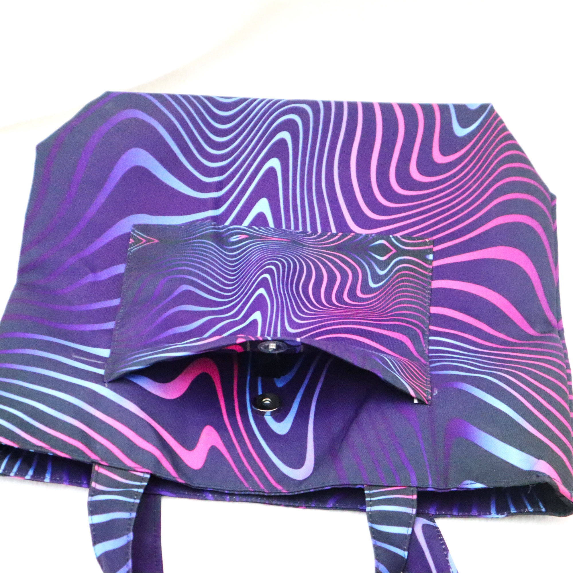 Picture of SamiaCraft Tech Abstract Wave Lines Printed Stylish Professional Top Handle Shoulder Bags for Women and Girls