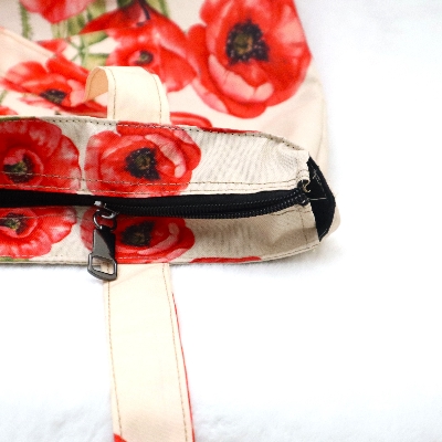 Picture of Red Poppy Flower Top Handle Bags for Women and Girls