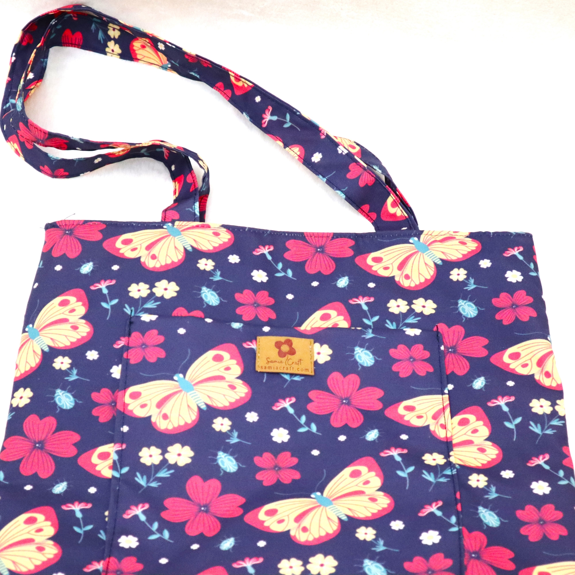 Picture of Insects Flowers Printed Top Handle Bags for Women and Girls