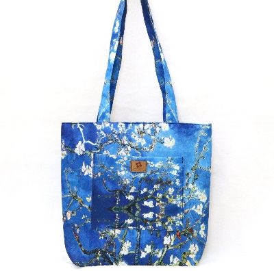 Picture of Almond Blossoms by Van Gogh Printed Vintage Vibes Top Handle Bags